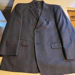 Haggar Men's Dark Blue Checkered Blazer